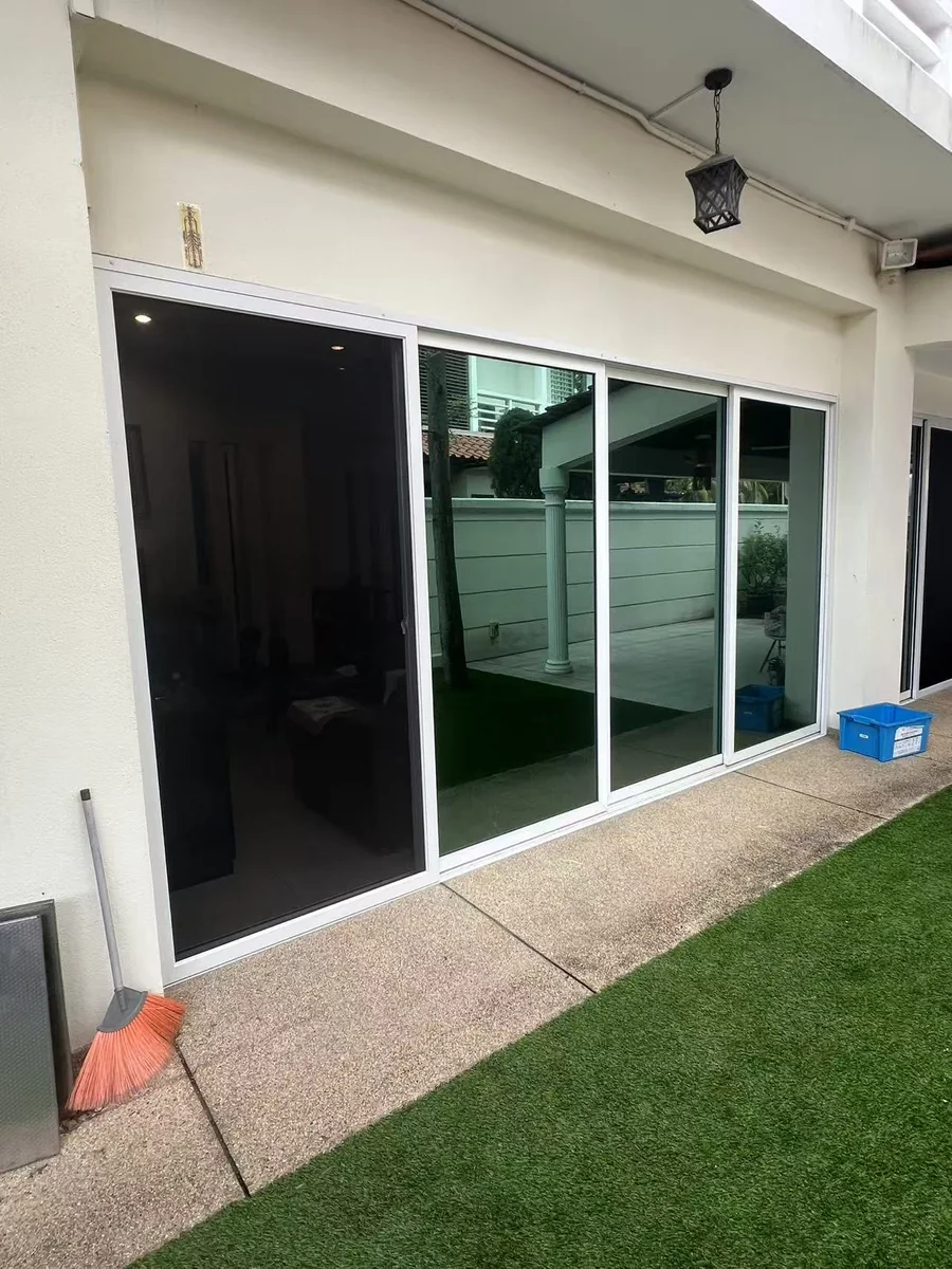 Sliding stainless steel net patio project